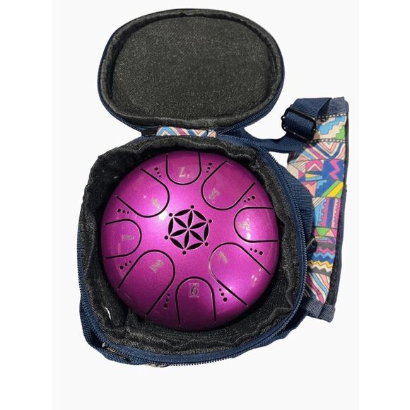 Steel Tongue Drum Rain Drum Tone Key C5 5.5 Inch 8 Notes For Kids Beginner - Picture 3 of 12